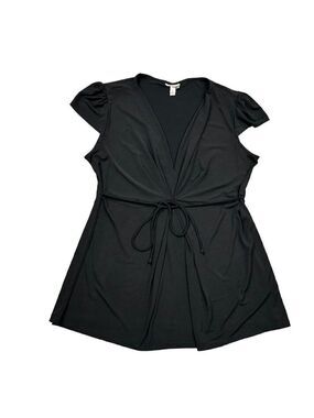 Unbranded Black Tie Waist Knit Top Size L